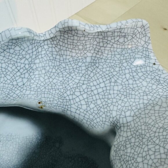 Bombay Company Vintage Blue & White Floral Crackle Pitcher Ceramic Pottery Home - Picture 8 of 16